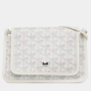 Pre Owned Goyard White Goyardine Plumet Pocket Wallet
