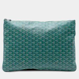 Pre Owned Goyard Green Goyardine Senat GM