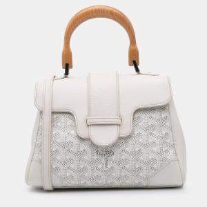 مملوكة مسبقًا Goyard Coated Canvas White Mini Goyardine Saigon Souple