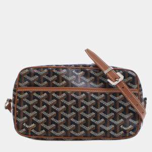 Pre Owned Goyard Black Brown Goyardine Sac Cap Vert