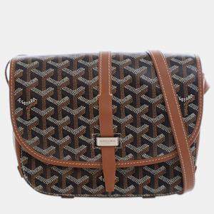 Pre Owned Goyard Black Goyardine Belvedere PM