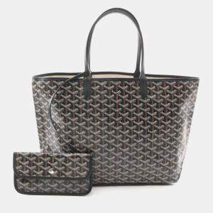 مملوكة مسبقًا Goyard Saint Louis Pm Tote Bag Pvc-Coated Canvas And Leather Black/Multicolor