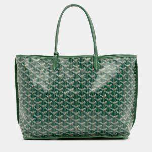 Pre Owned Goyard Green Goyardine Reversible Anjou PM