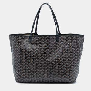 مملوكة مسبقًا Goyard Black Brown Goyardine Saint Louis GM