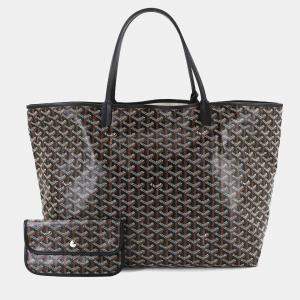 مملوكة مسبقًا Goyard Saint Louis GM Black PVC Leather Tote Bag