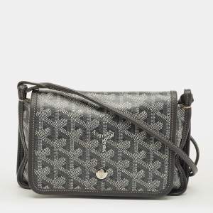 مملوكة مسبقًا Goyard Plumet Grey Goyardine Coated Canvas Crossbody Bag