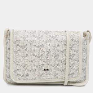 Pre Owned Goyard White Goyardine Plumet Pocket Wallet