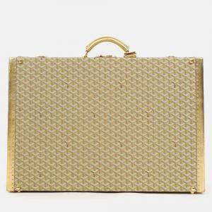 مملوكة مسبقًا Goyard Gold Goyardine Grand Hotel 70 Suitcase Trunk With Key