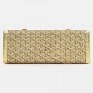 Pre Owned حقيبة trunk سانت-هونوري قماش مغلف gowyardine ذهبية غويارد مع حزام