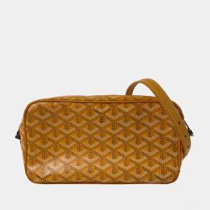 Pre Owned Goyard Yellow Goyardine Sac Cap Vert