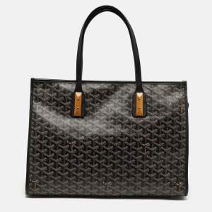 مملوكة مسبقًا Goyard Marquises Black Goyardine Coated Canvas and Leather Tote