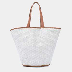 مملوكة مسبقًا Goyard Brown White Goyardine Reversible Belharra Tote