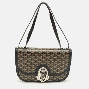مملوكة مسبقًا Goyard 233 Black Goyardine Canvas Shoulder Bag