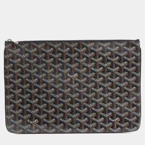 Pre Owned حقيبة كلتش جويارد سينا كانفاس مقوى سوداء متوسطة الحجم