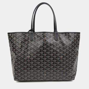 Pre Owned Goyard Saint Louis PM Black Canvas Tote Bag