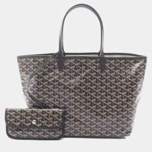 مملوكة مسبقًا Goyard Saint Louis Pm Tote Bag In Coated Canvas And Leather Black Multicolor