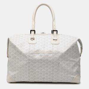 Pre Owned Goyard White Goyardine Boeing 45
