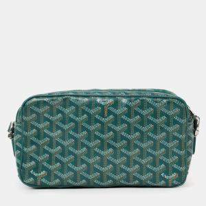 Pre Owned Goyard Green Goyardine Coated Canvas Sac Cap-Vert Crossbody Bag