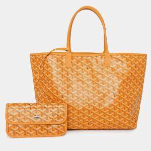 Pre Owned Goyard Yellow Canvas St. Louis PM Tote With Pouch
