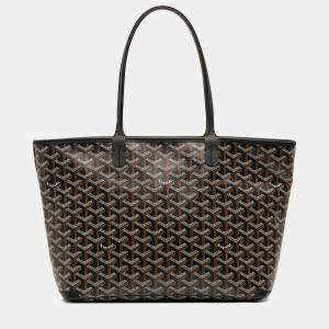 Pre Owned Goyard Black Goyardine Artois PM