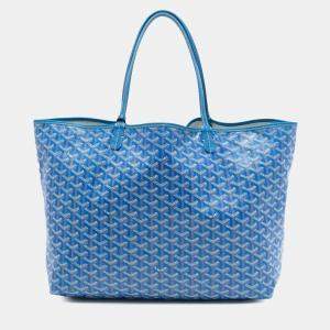 Pre Owned Goyard Blue Goyardine Saint Louis GM