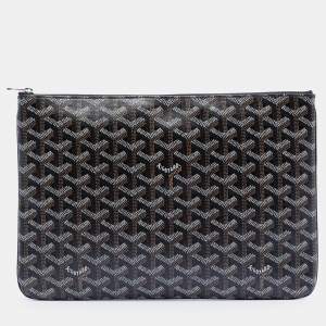 Pre Owned Goyard Black Goyardine Senat MM