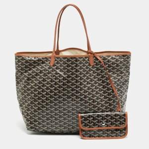 Pre Owned Goyard Saint Louis GM Brown Goyardine Coated Canvas Tote