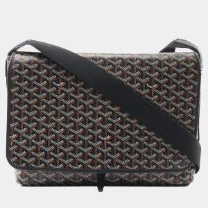 Pre Owned Goyard Black Goyardine Capetien MM Messenger Bag