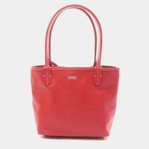 Pre Owned Goyard Anjou Mini Handbag In Coated Canvas And Leather Red Multicolored