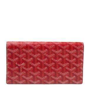 Goyard Red Goyardine Coated Canvas and Leather Richelieu Wallet