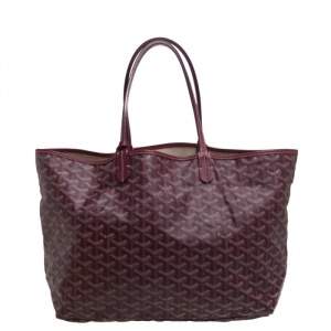 Goyard Burgundy Goyardine Coated Canvas St. Louis PM Tote