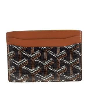 Goyard Brown Goyardine Coated Canvas and Leather Saint Sulpice Card Holder