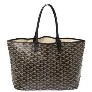 Goyard Black Goyardine Coated Canvas Saint Louis PM Tote