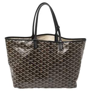Goyard Black Goyardine Coated Canvas and Leather Saint Louis PM Tote