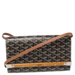 Goyard Brown Goyardine Coated Canvas and Leather Monte Carlo Bois Shoulder Bag