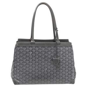 Goyard Grey Goyardine Coated Canvas and Leather Bellechasse PM Tote