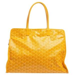 Goyardine Yellow Goyardine Coated Canvas and Leather Sac Hardy PM Pet Carrier Bag