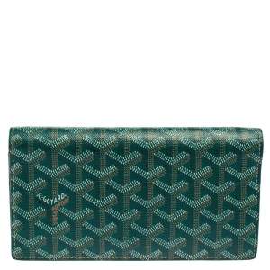 Goyard Green Goyardine Coated Canvas and Leather Richelieu Wallet