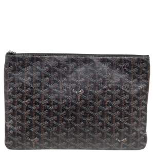 Goyard Brown Goyardine Coated Canvas Senat MM Clutch