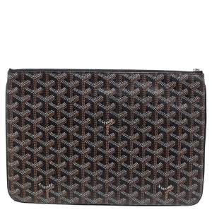 Goyard Brown Goyardine Coated Canvas Senat MM Clutch