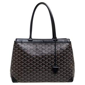 Goyard Black Goyardine Coated Canvas and Leather Bellechasse PM Tote