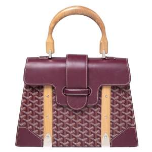 Goyard Burgundy Coated Canvas and Leather Saigon Top Handle Bag