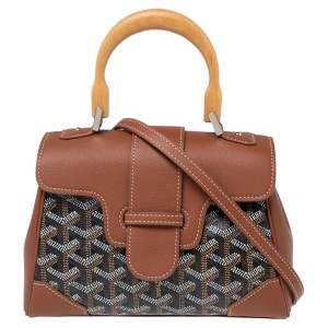 Goyard Brown Goyardine Coated Canvas and Leather Mini Saigon Top Handle Bag