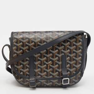 Goyard Black Goyardine Coated Canvas and Leather Belvedere PM Bag