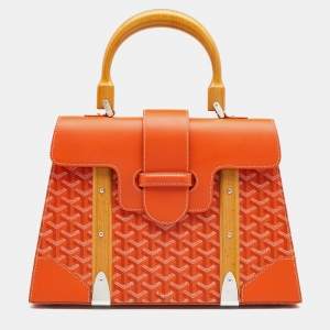 Goyard Orange Goyardine Coated Canvas And Leather Saigon MM Top Handle Bag