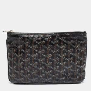 Goyard Black Goyardine Coated Canvas PM Senat Clutch