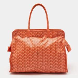 Goyard Orange Goyardine Coated Canvas and Leather PM Hardy Tote