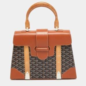 Goyard Brown Goyardine Coated Canvas and Leather Saigon MM Top Handle Bag