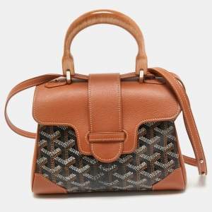 Goyard Tan/Brown Goyardine Coated Canvas And Leather Mini Saigon Top Handle Bag