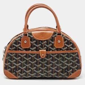 Goyard Brown/Black Goyardine Coated Canvas Saint Jeanne PM Satchel